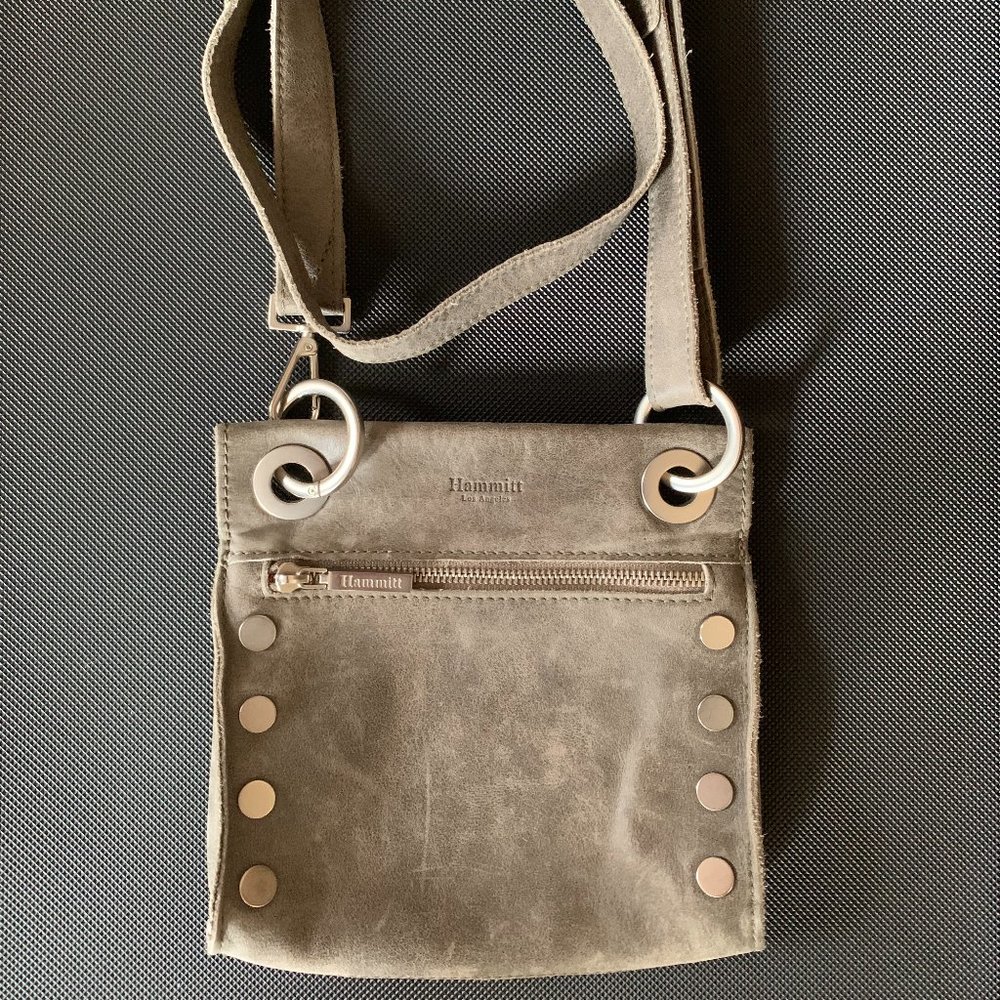 Hammitt Tony Small Crossbody in Gray with Pewter Hardware